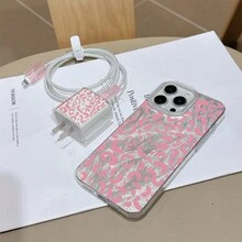 Set 6pcs Casing Ponsel Motif Leopard Pink + Penutup Kepala Charger + Pelindung Kabel + Tali Penyimpanan + Tali Pembungkus Pelindung Kabel Data TPU Anti-Jatuh untuk iPhone 6 7 8 XXs XR XS Max 11 12 13 14 15 16 17 Pro Max. Cocok sebagai Hadiah Ulang Tahun dan Natal untuk Pasangan, Wanita, Anak Perempuan, Pacar, Kekasih, dan Remaja Putri. - MultiWarna - View 3