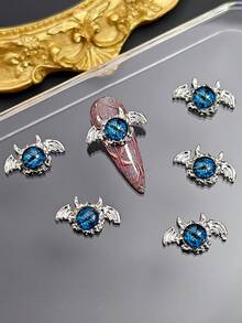 10 Peças Encantos de Unhas 3D de Olho Maligno de Monstro de Halloween, Decorações de Arte de Unhas de Liga de Strass Gótica & Gemas para Manicure DIY Suprimentos de Unhas Gemas de Unhas - Multicolorido - Visão 7