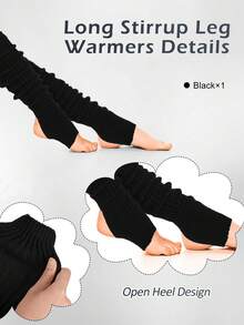 1/3 Pairs Ribbed Footed Leg Warmers, Soft Stretch Slouchy Knit Open Heel Boot Socks, Cozy Long Warmers For Lounge, Dance & Street Wear - Multicolor - View 5