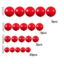 40pcs Multicolor Metallic & Matte Spherical Cake Toppers, Mini Foam Ball Decorations For Birthday & Wedding Cake Decor - Multicolor - View 16