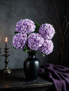 9pcs Artificial Hydrangea Bouquet - Realistic Silk Hydrangea Flowers For DIY Wedding Bouquet, Bridal Shower Decor, Home Office Decor, Halloween, Living Room, Kitchen, Garden, Hotel, Wedding Decor, Birthday And Valentine's Day Gift Ideas, Room Decor, Home Decor, Outdoor Decor, Bedroom Decor, Wedding Decor, Garden Decor, Outdoor Porch Decor, Summer Decor, Graduation Season Decor - Light Purple - View 5