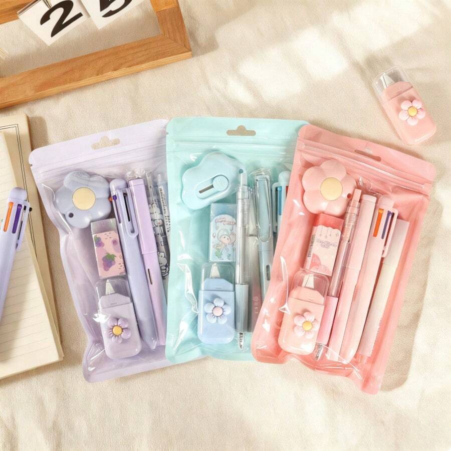 1 Set 7-Piece Stationery Gift Set, Highly Attractive Student Graduation Season Happy Gift, Learning Stationery Souvenir