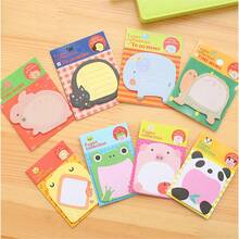 8 Pads Sticky Notes Animal Sticky Notes Removable Self-Stick Notes Novelty Cartoon Sticky Notes Pad Set For School Home Office Memo Pupils Students' Gifts - one-size - View 2
