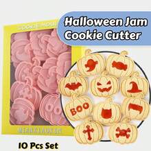 6/8/10 Pcs Halloween Cookie Cutters - Pumpkin, Ghosts, Gothic Skull Shaped Cookie Molds For Mexican Day Of The Dead, Day Of The Dead, Halloween Party Decoration - Multicolor - View 14