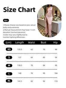 Women's Pleated Sexy One Shoulder Maxi Dress High Split Slim-Fit Cocktail Party Evening Gown,Easter Women Dress - 粉色 - 查看 3