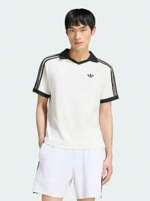 Adidas Originals 男士毛圈布 Polo 衫 針織領 短袖 TKW7399 - 黑與白 - 查看 5