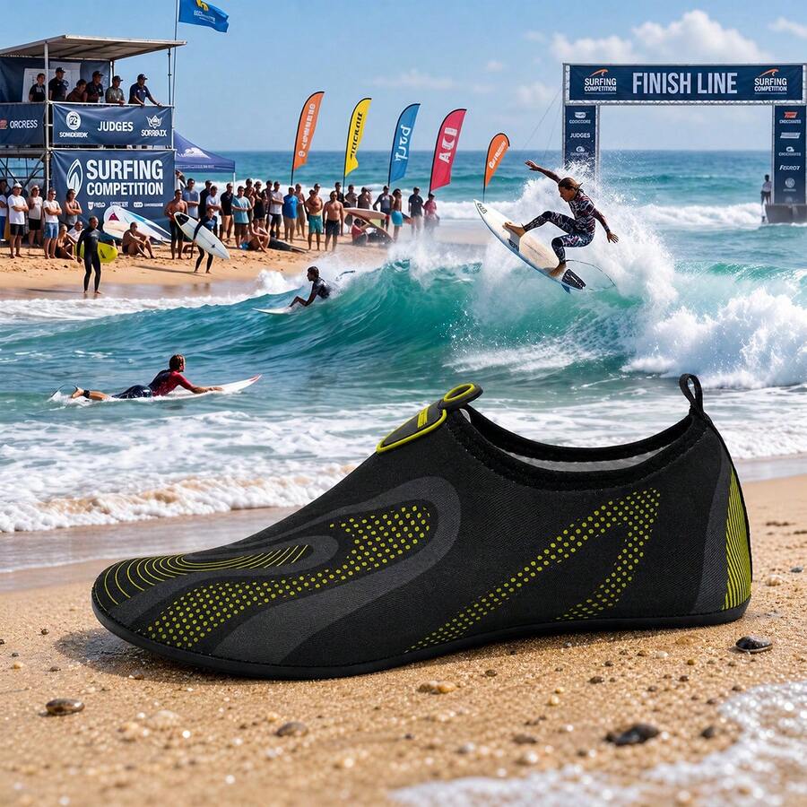 New Hot-Selling Unisex Water Shoes, Beach Shoes, Yoga Shoes, Outdoor Swimming Shoes, Diving Shoes, Non-Slip Lightweight Wading Shoes, Snorkeling Shoes - Yellow - View 1