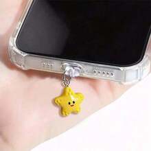 1pc Yellow Starfish Type-C Phone Dust Plug For Apple, Android, Effective Protection For Charging Port Against Dust! - Multicolor - View 4