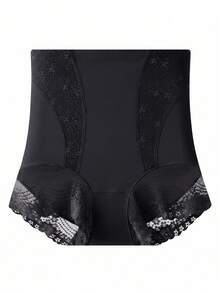 1pc Lace Trim Safety Shorts, Tummy Control Waist Shaping Slimming Casual Sports Yoga Leggings, Outerwear Base Layer Shaping Pants, All Season Spring Summer Autumn Winter - Black - View 6