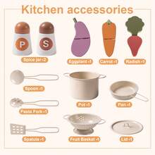Robud Large Wooden Play Kitchen For Toddlers 3+ - Realistic Cooking Set With Vintage Design, Interactive Sink, Oven, Burners And Storage - Baby Pink - View 8