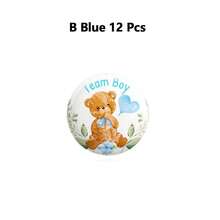 12/24 Pcs Bear Gender Reveal Pins Funny Baby Shower Team Gender Reveal Decorations Blue And Pink Team Button Pins For Birthday Party Supplies - Multicolor - View 10