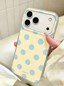 1 pieza Funda de teléfono TPU a prueba de golpes con cobertura completa IMD de lunares estilo Ins compatible con Apple 11 Pro Max/12 Pro Max/13 Pro Max/14 Pro Max/15 Pro Max/16 Pro Max/17 Pro Max - Amarillo - Ver 1