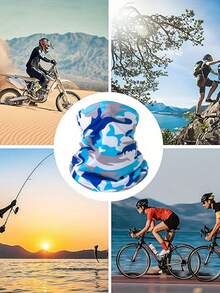 1pc Unisex Camouflage Print Sun Protection Neck Gaiter Face Mask, Breathable Outdoor Fishing Cycling Commuting Multi-Use Face Mask - Multicolor - View 11