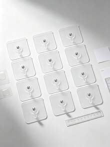 1-50pcs/Pack Strong Adhesive No-Drill Wall Mount Hangers, Suitable For Wedding Photos, Invisible Screws, Waterproof Frames And Bathroom Hooks - View 1