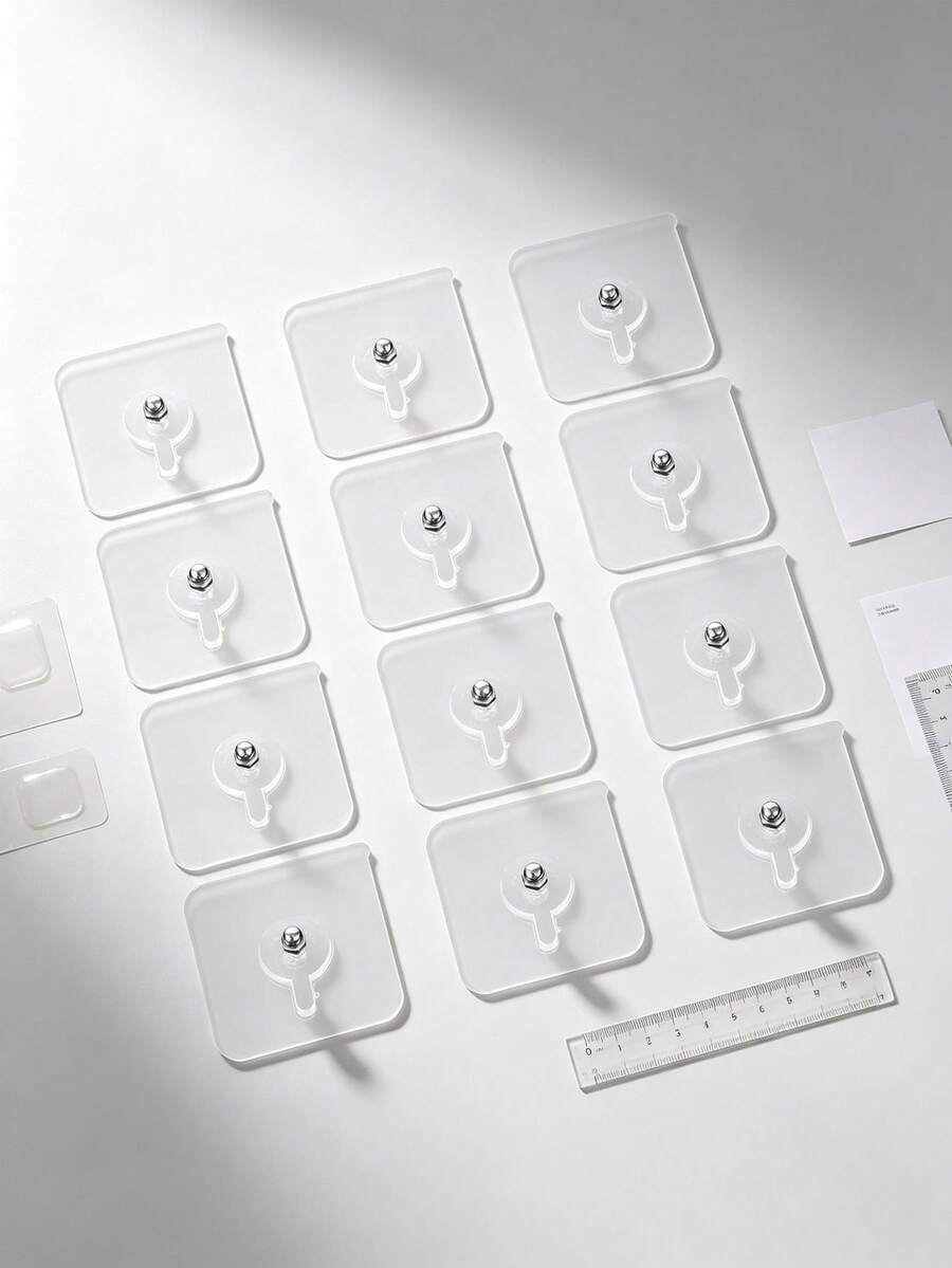 1-50pcs/Pack Strong Adhesive No-Drill Wall Mount Hangers, Suitable For Wedding Photos, Invisible Screws, Waterproof Frames And Bathroom Hooks - View 1