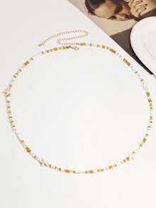 1pc Shell Jewelry Vacation Style Seed Bead Anklet Set, Women's Beaded Shell Beach Body Chain - Multicolor - View 3