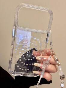 Niche Ins Transparent Star Vortex Phone Case Compatible With Apple 16/17 Pro Max/ 15 Pro/14/13, Full Coverage Anti-Drop Protective Cover For Women - Clear - View 3