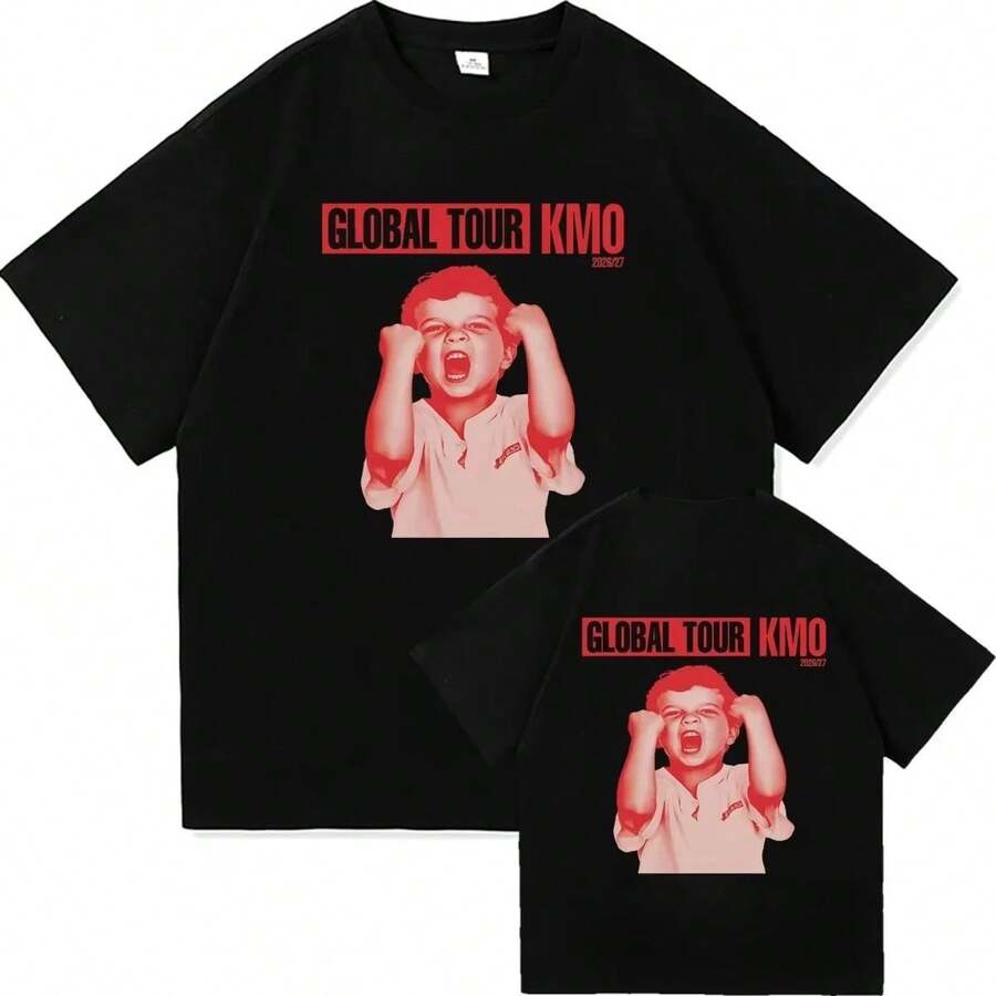 Singer Pablo Alboran Tour Double-Sided Graphic T-Shirt, Unisex, Casual Fashion, Aesthetic, Comfortable, Streetwear, Hip Hop - Black - View 1