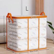 1pc Large Capacity Bedding Storage Bag, Transparent Storage Bag With Reinforced Handle, Suitable For Clothes And Bedding, Waterproof Material - Clear - View 12