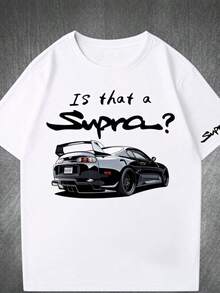 Comfortable Summer 2026Brand Supra Short-Sleeved T-Shirt JDM Bull Demon King Japanese Performance Car Sports Car Pattern Printing Short-Sleeved - 白色 - 查看 1