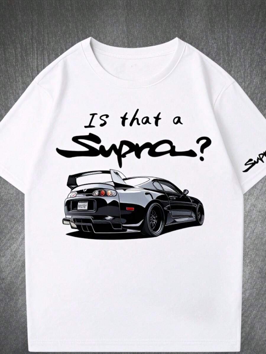 Comfortable Summer 2026Brand Supra Short-Sleeved T-Shirt JDM Bull Demon King Japanese Performance Car Sports Car Pattern Printing Short-Sleeved - 白色 - 查看 1