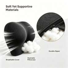 Multi-Functional Bed Cushion Travel Pillow Hip-Shaped Cushion Slow Recovery Buttocks Pillow Adult Sleeping Neck-Protecting Pillow For Lying Reading Playing Phone Travel Essentials - Dark Grey - View 5