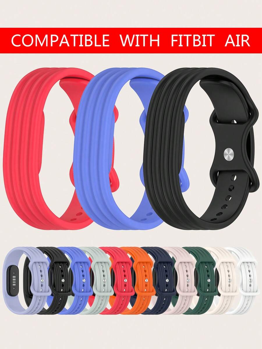 1件女款/男款一體式矽膠錶帶，兼容 Air Active Band，運動防水替換腕帶 - 均碼 - 查看 1