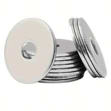 50pcs M6 Flat Washers Metal Gaskets, Indoor/Outdoor Universal Rust-Proof - Silver - View 2