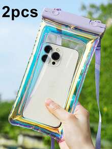 1pc Waterproof Phone Pouch, Touchscreen Compatible Floating Water Park Equipment Bag, Professional Phone Case, Transparent Ultra-Waterproof Phone Shell For Photography - Multicolor - View 18