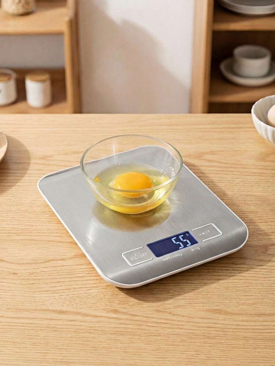 迷你電子廚房秤 – 不鏽鋼液晶顯示屏,適用於食品、烘焙、咖啡和珠寶秤 - 銀色 - 查看 1