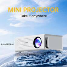 Smart Mini Portable Projector, Native 720P, Wired Home Theater Projector, 180° Adjustable Angle, Compatible With USB, Smartphone, TV Box, Laptop - High-Resolution Video Projector For Movies And Presentations - White - View 2