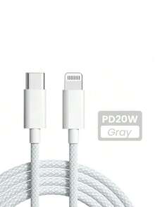 OIITH MFi认证编织数据线，1米/1.5米/2米可选，最大功率27W，USB Type-C转Lightning PD快充，兼容 11/12/13/14 Pro Max/XR/Xs/X/SE/8/7/6 Plus/iPod，MFi认证 - 彩色 - 查看 19
