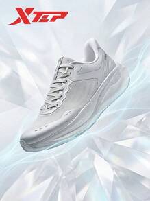 XTEP--Backing Summer Edition | XTEP Backing Running Shoes Men Spring/Summer Breathable Anti-Slip Wear-Resistant Cushioning Commuter Sports Shoes Moon Grey/Silver - Moon Lime/Silver - View 2