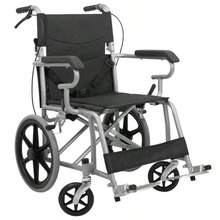 Silla de ruedas de traslado con reposabrazos acolchado para personas mayores, plegable y ligera, silla de ruedas portátil para ancianos, silla de rueda de viaje Soporta hasta 110 kg, Z-OR260C - Ver 12