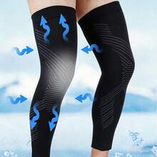 2PCS Copper Compression Leg Sleeve For Men & Women - Full Length Long Knee Leg Sleeve For Knee Supoort, Runner, Basketball, Sports - Black - View 10