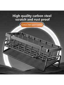 Kitchen Sink Drain Rack, Countertop Drain Rack, Scouring Pad, Steel Wool, Pot Lid Brush Storage Rack - Multicolor - View 5