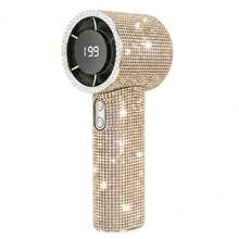 Luxury Full Diamond Portable Handheld Mini Electric Fan, 199 Adjustable Speed Turbo Fan With LED Display, USB Rechargeable, Summer Home Office Outdoor Gift - Multicolor - View 12