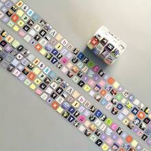1 Roll English Letter Phrase PET Tape Stickers, Suitable For Notebook Decoration, Scrapbook Collage Material, Phone Case Decoration, Water Bottle Decoration, Waterproof Easy-Tear Planner Tape Stickers - A - View 6
