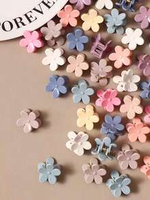 100/50/30pcs Morandi Color Small Flower Hair Clips, Durable Compact Non-Damaging Hair Accessories, Sweet Cute Hair Clips For Girls And Kids, Suitable For Daily Wear, School, Vacation, Party - Multicolor - View 4