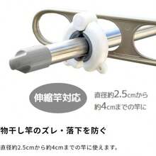洗濯 物干し 強風対策 竿ストッパーRD・neo 物干し竿の横ズレ・落下を防ぐ 丈夫 サビにくい 風 強風 台風 災害 物干し竿 ズレ 落下 横7cm×縦8cm×高さ2. 7cm 057456 - ホワイト&グレー + 左右固定タイプ - チェックする 5