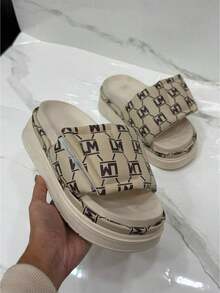Women's Adjustable Strap Logo Sandals - 乳霜 - 查看 1