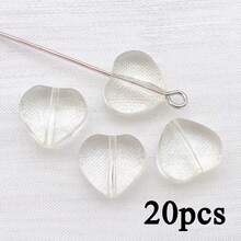 20pcs Glass Transparent Heart-Shaped Perforated Beads Jewelry Making DIY Earrings Pendant Various Design Charms For Jewelry Making Bracelets Necklace - Multicolor - View 16