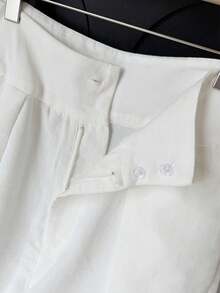 GMFP 女款夏秋休閒優雅時尚極簡通勤百搭杏色百褶寬鬆旅行套裝長褲，六月節日假期季日 - 杏色 - 查看 9
