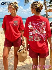 Women T-Shirts - 紅色 - 查看 1