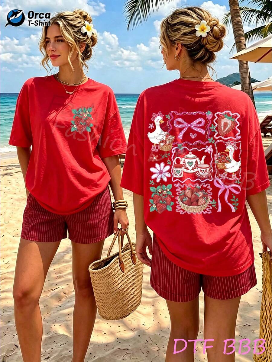 Women T-Shirts - 紅色 - 查看 1