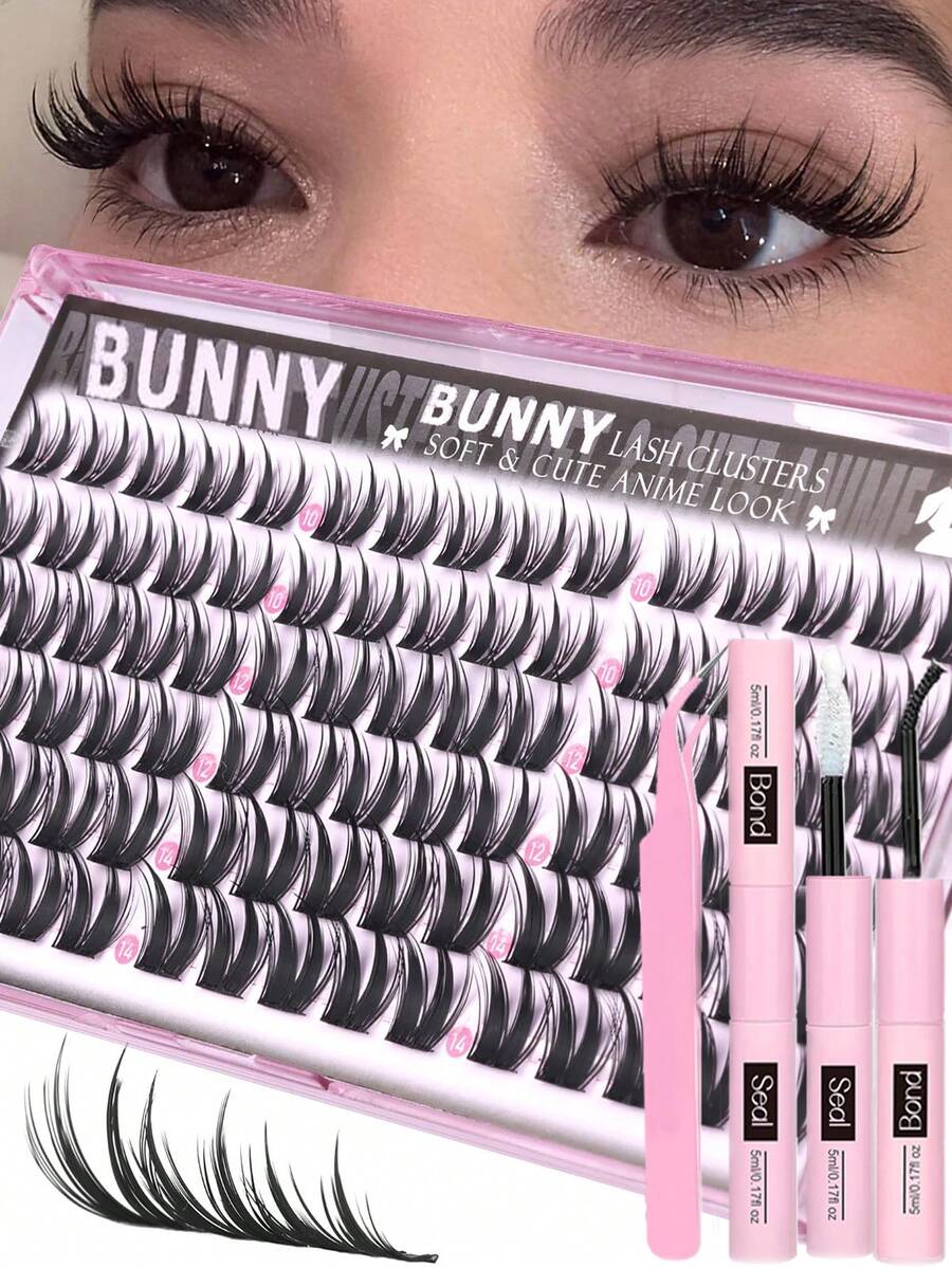 90 Clusters Dynamic Eyelash Set 12-18mm Cartoon Eyelash Clusters Thick ...