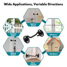 1 Set 4-Inch Barn Style Simple Door Lock Hardware, Sliding Eye Hook Lock With Screws, Rust-Resistant Metal Lock For Privacy Protection, Suitable For Indoor Doors, Windows, Wooden Fences And Garage Doors - A - View 5