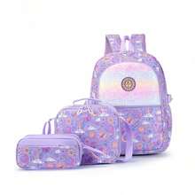 3pcs Unicorn Shiny Glitter Backpack Set, Includes Matching Insulated Lunch Bag And Pencil Case, Perfect For School, Travel And Back To School Season - Multicolor - View 14
