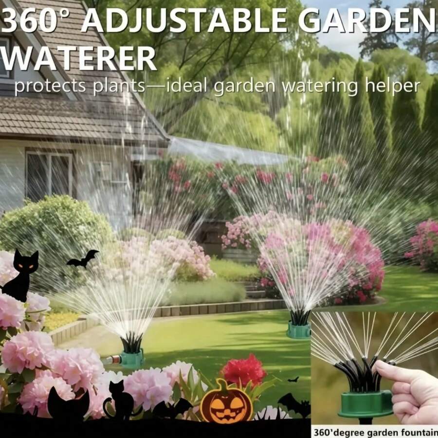 1 قطعة مرشة حديقة أوتوماتيكية بالكامل، تغطية 360 درجة، مصممة لري العشب والحديقة، لا تتطلب كهرباء، تأتي مع ملحقات ري متعددة - A - مشاهدة 1