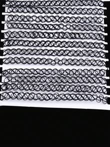 12pcs/Set Women's Colorful Minimalist Gothic Choker Necklace Set, Fishing Line Woven Hollow Design, Suitable For Daily And Party Wear - Multicolor - View 7